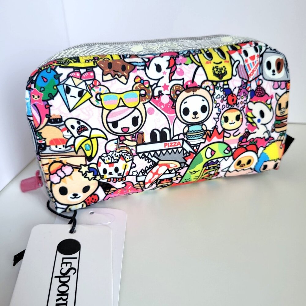 LeSportsac x Tokidoki Vacanza al Rectangle Pouch Purse Cute Anime Gift